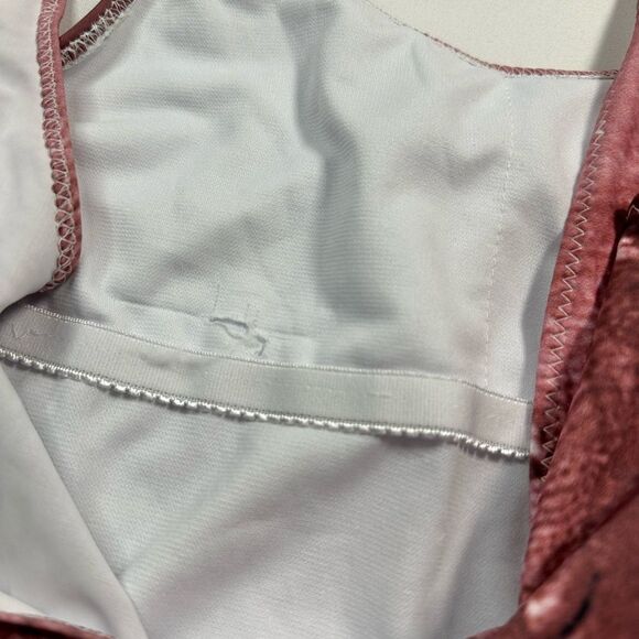 NWT Women’s One Piece Swimsuit Rust Brown Water Drops Shelf Bra - Size Medium - Picture 6 of 6